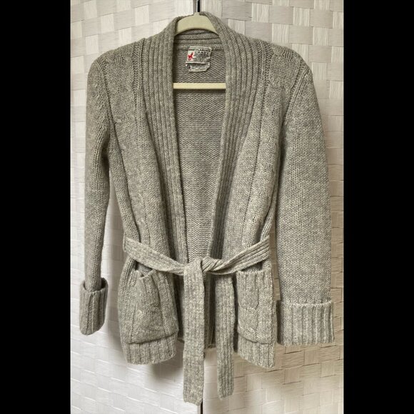 Shetlander Crazy Horse Sweaters - Vintage Shetlander Crazy Horse Tie Belt Cardigan Size XS